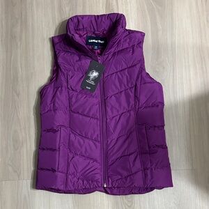 Lands' End Womens Vibrant Purple Puffer Vest